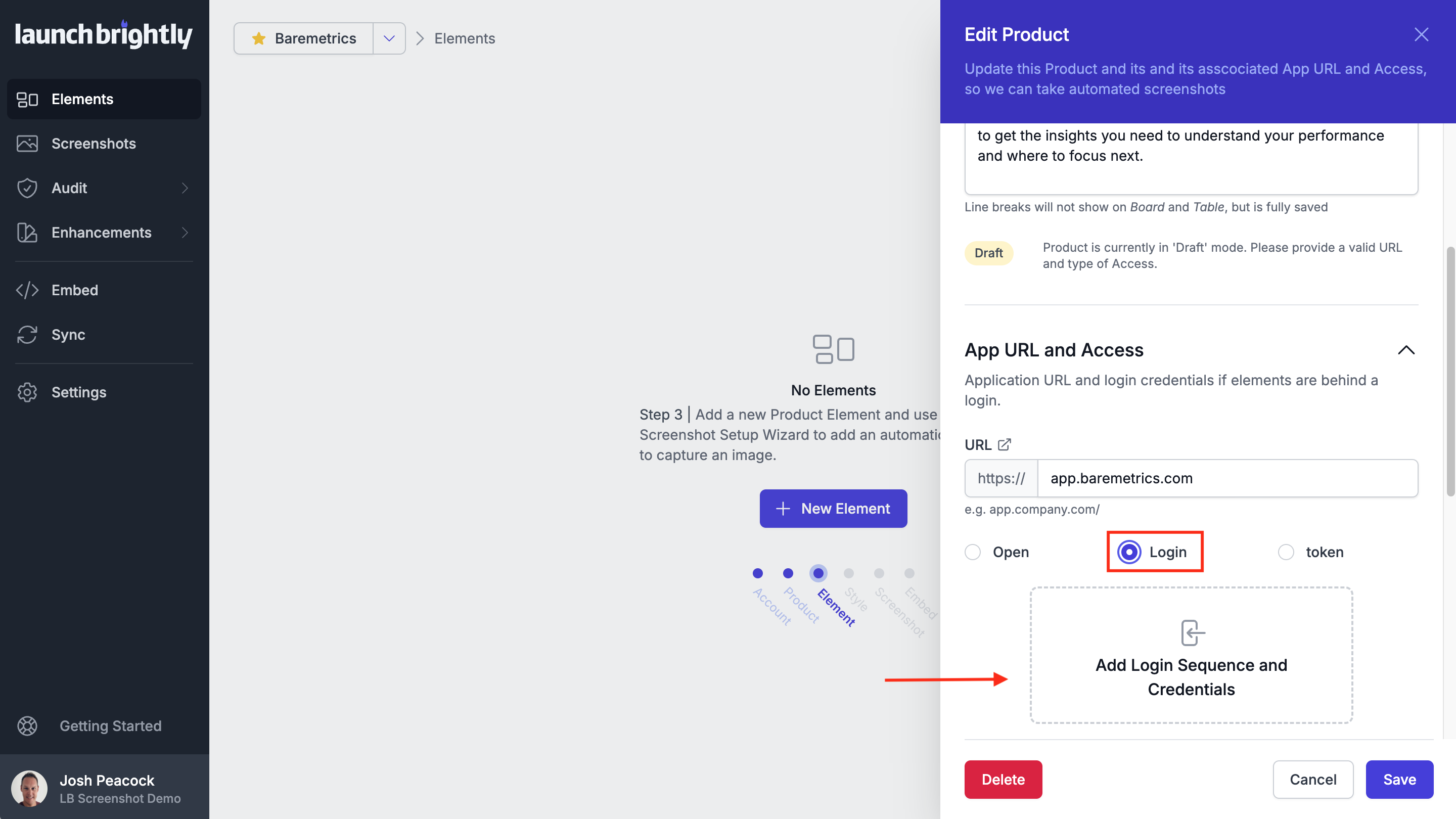 Select add login sequence