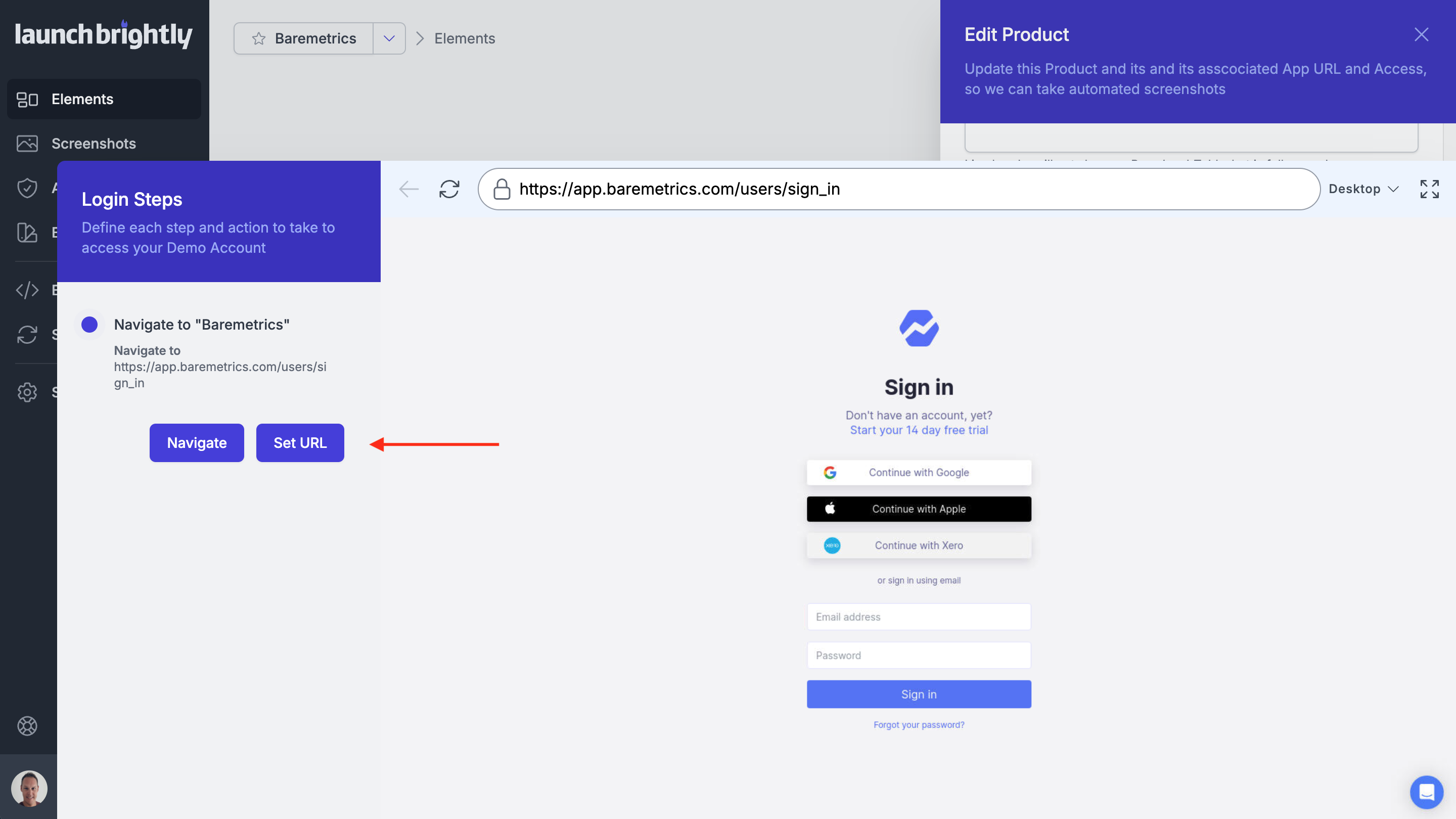 Set login profile url
