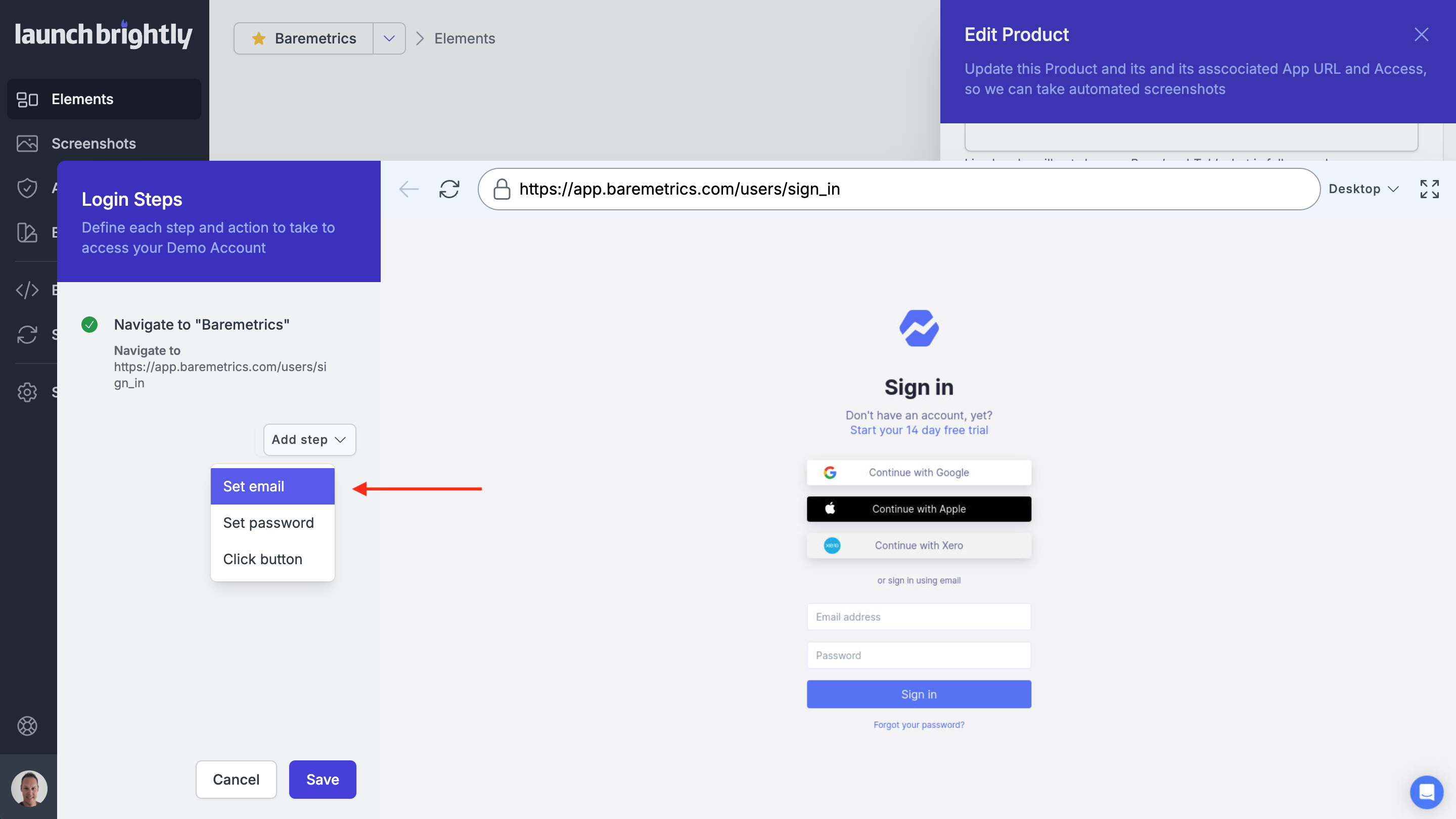 Set login profile email