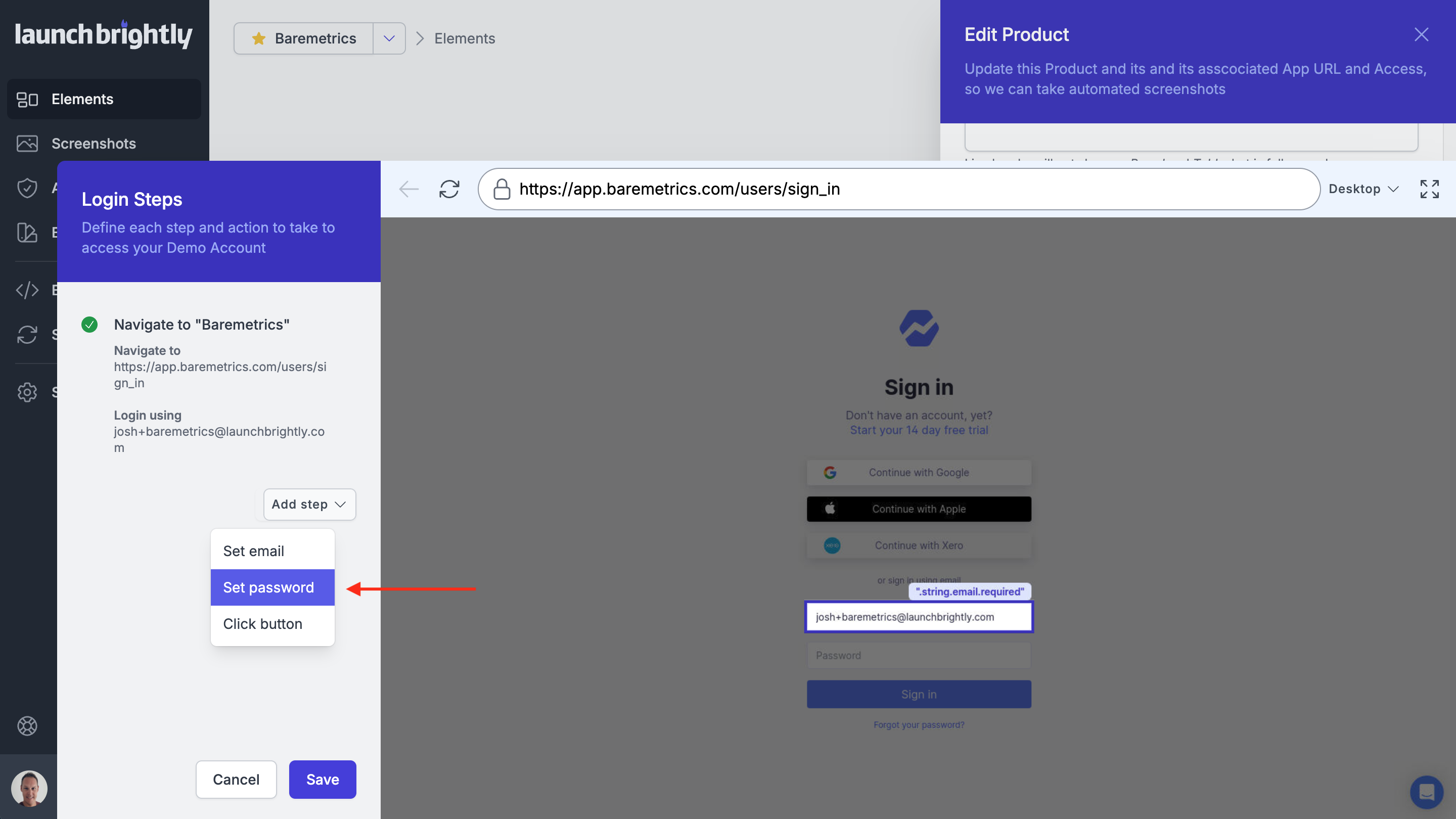 Set login profile password