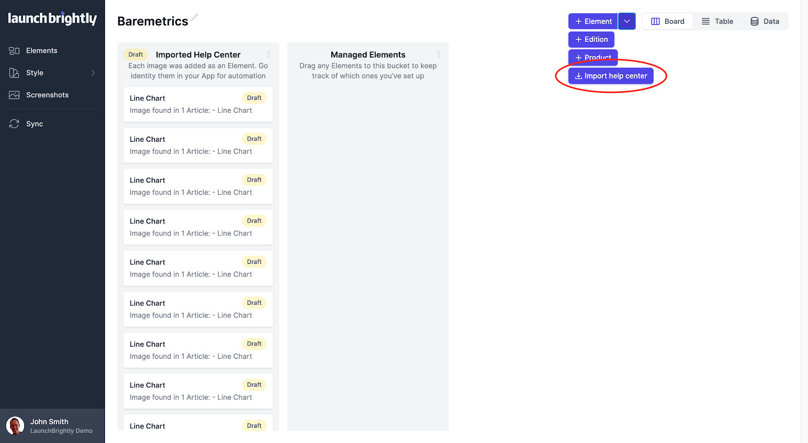 You can also use the Import Help Center feature at any time by selecting it from the dropdown.