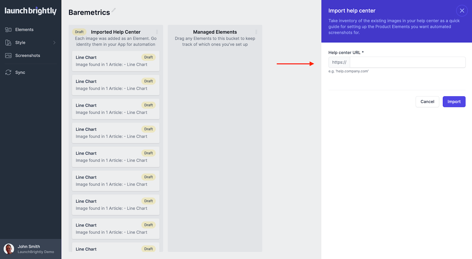 When selecting the Import Help Center feature from the dropdown you will be taken through the same steps…