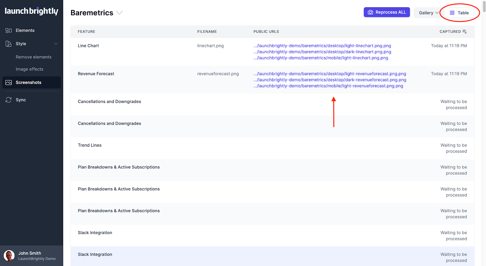 Additionally, you can also go to the table view in the Screenshots page, add a filter or sort to make it…