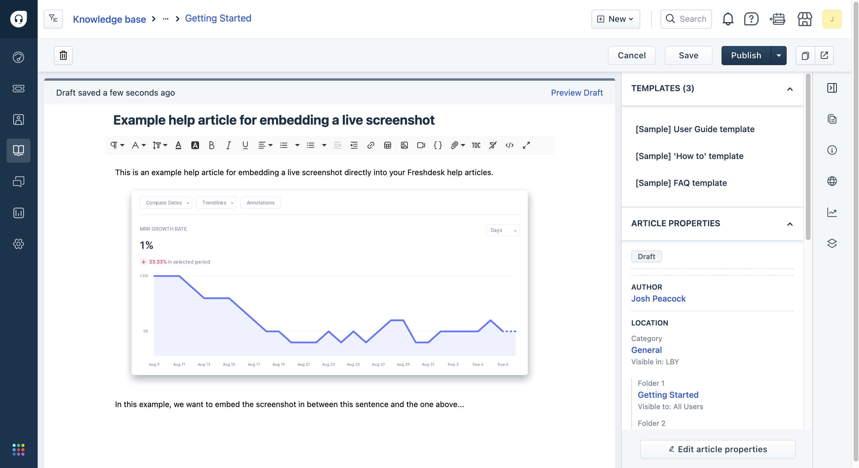 Embedded screenshot freshdesk