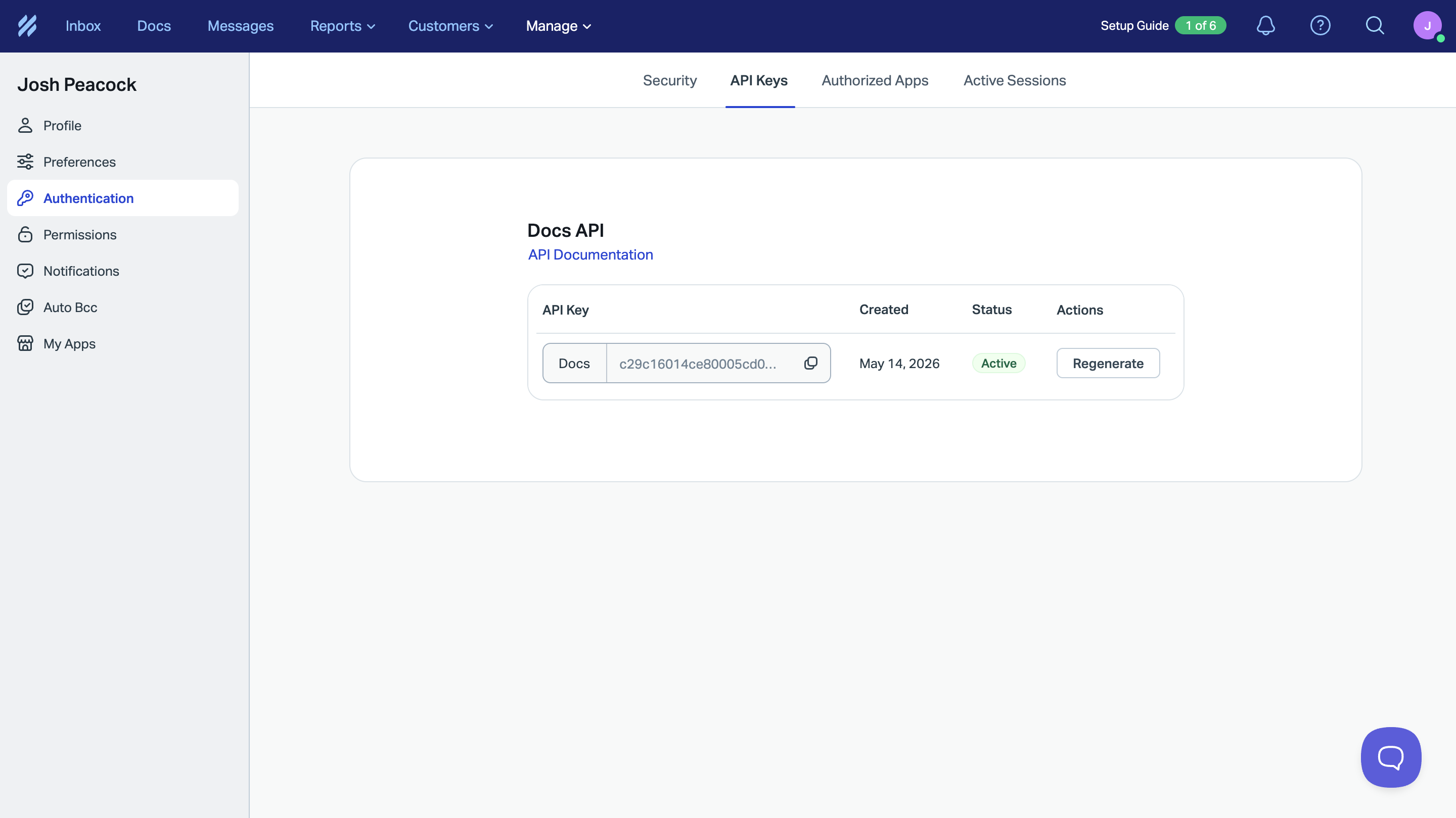Help scout copy api key