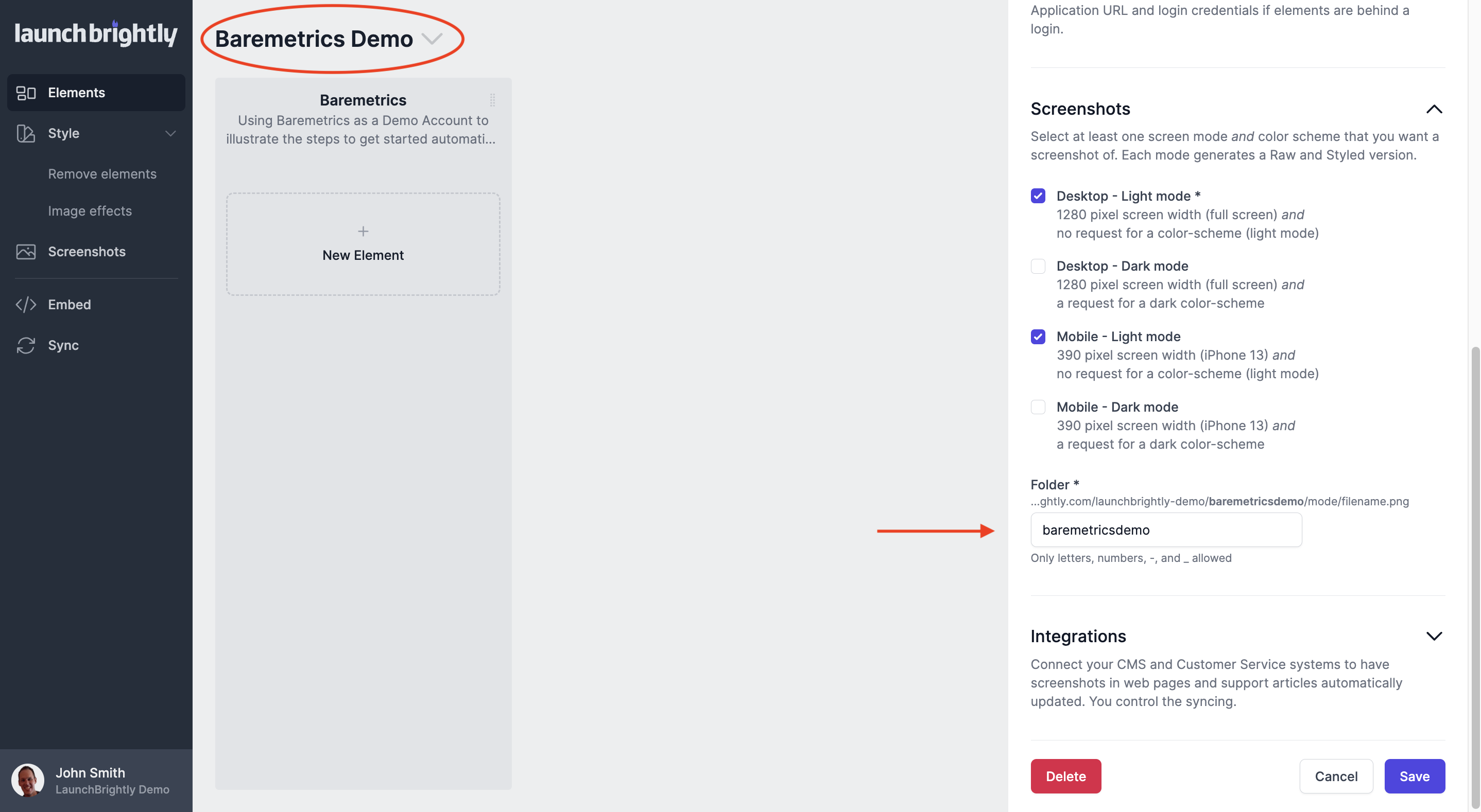 Edit product name root screenshot folder