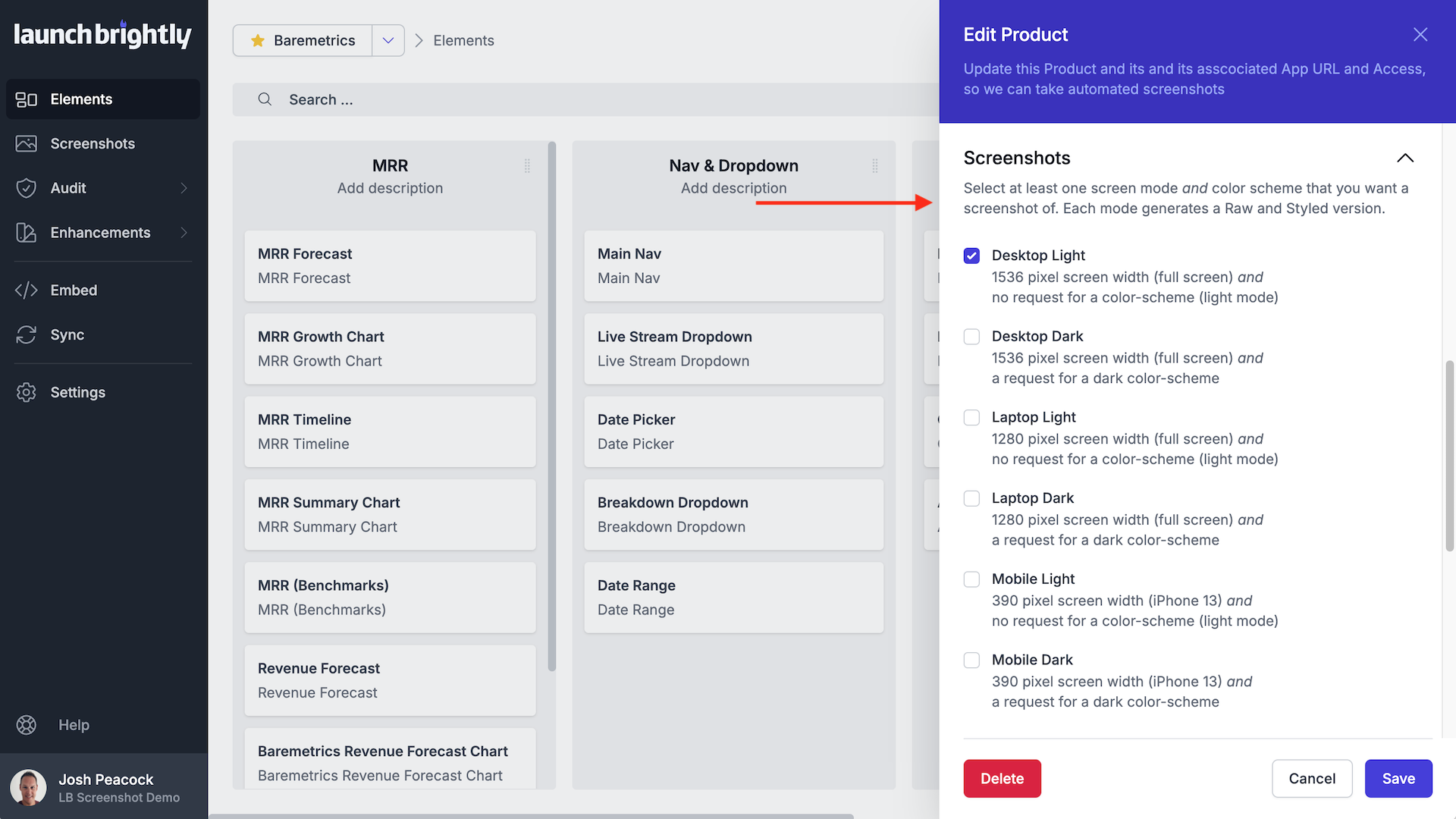 Screenshot modes path and filename