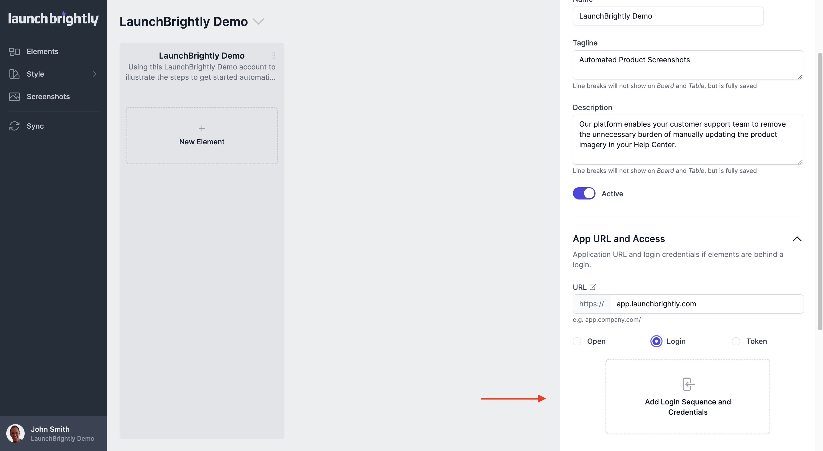 Add login sequence