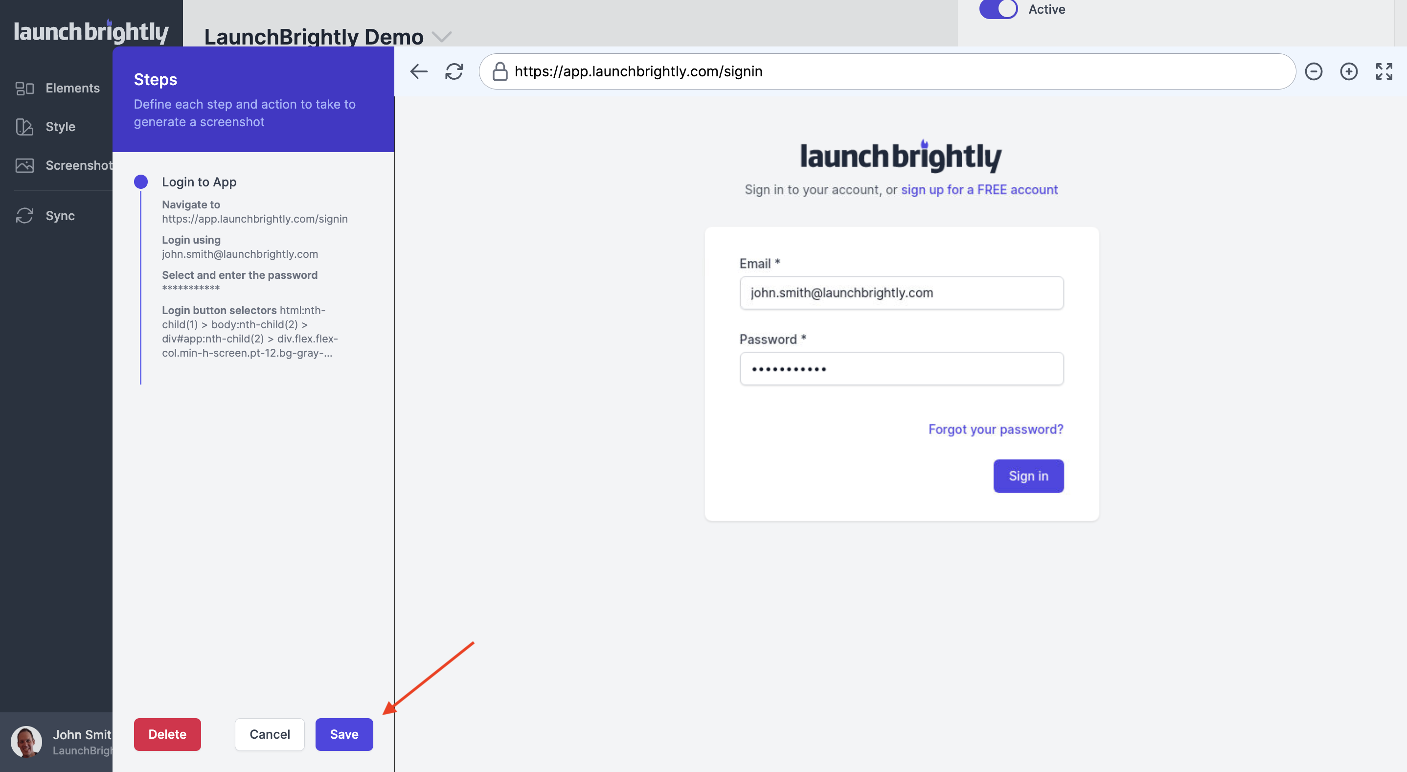 Save login sequence