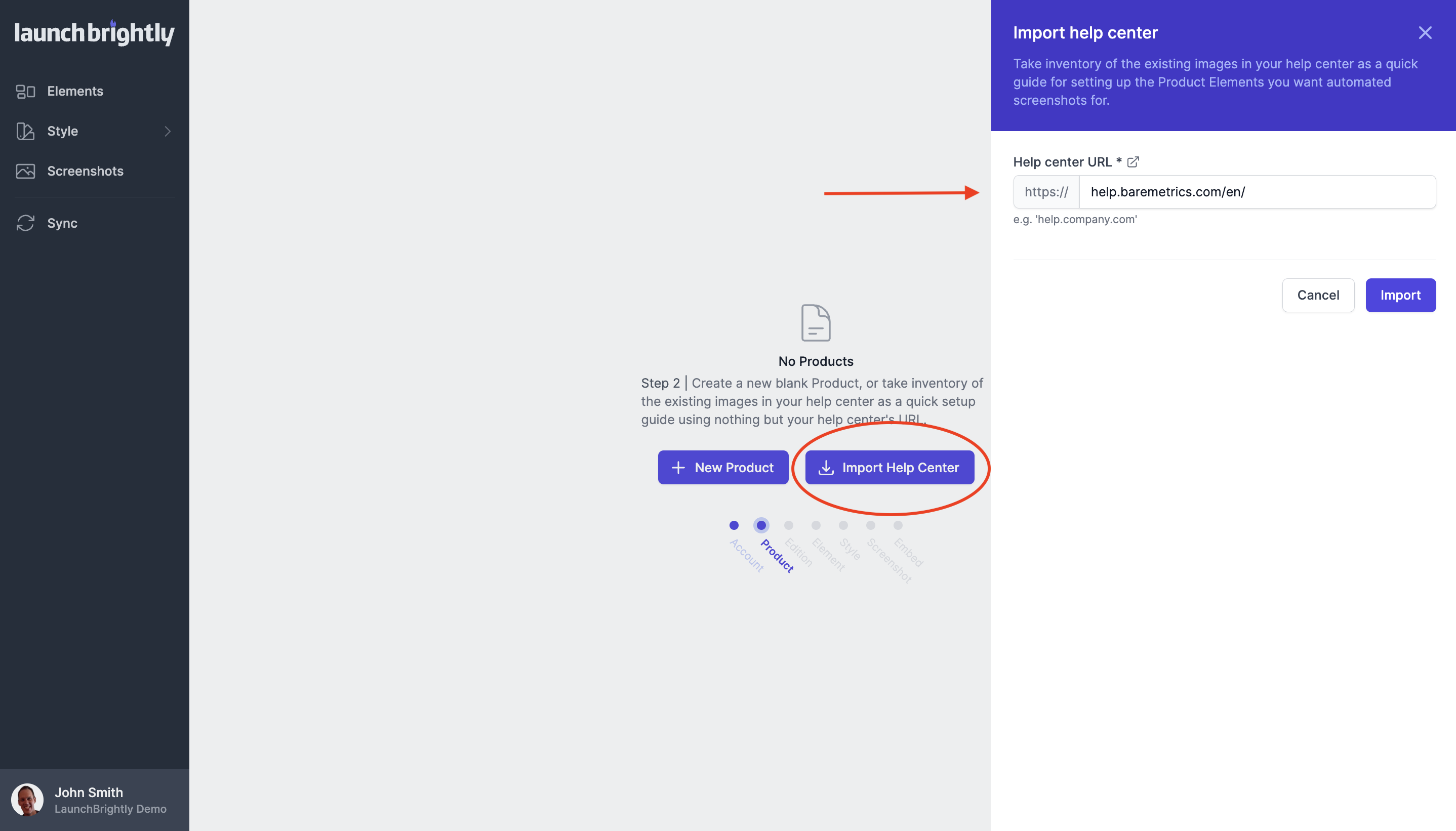 Help center import