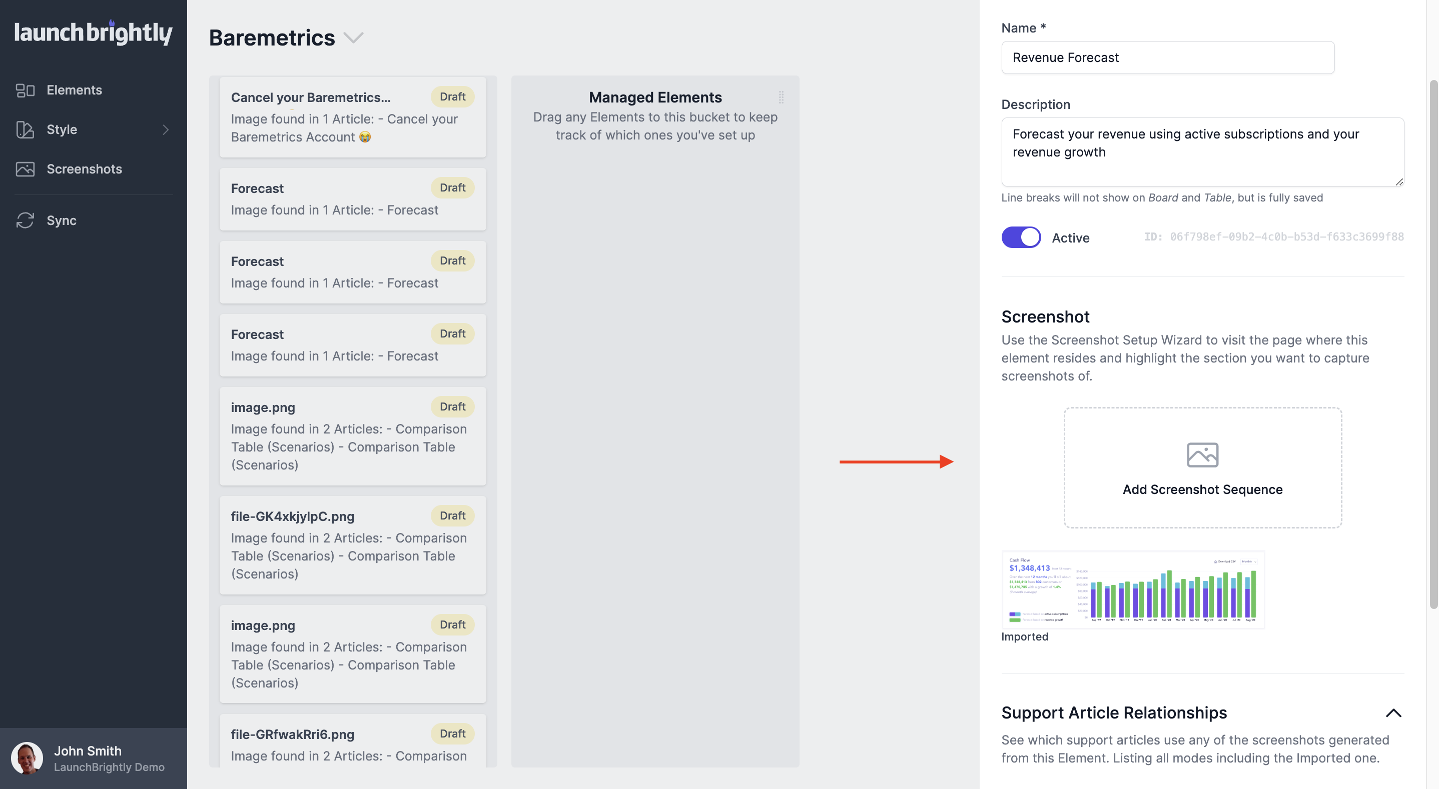 Select add screenshot sequence